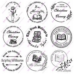Custom Book Stamp LIBRARY STAMP Ex Libris Teacher Stamp,Personalized self inking Book Belongs To,From the Library of ink Stamp