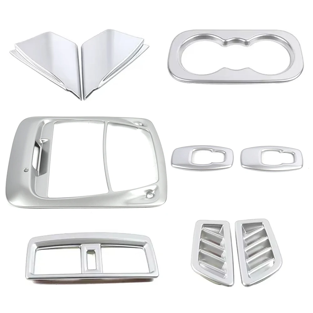 For Renault Koleos 2017-2021 Interior Accessories Central Console Decoration Frame Cover Trim ABS Silver Sticker For Samsung QM6