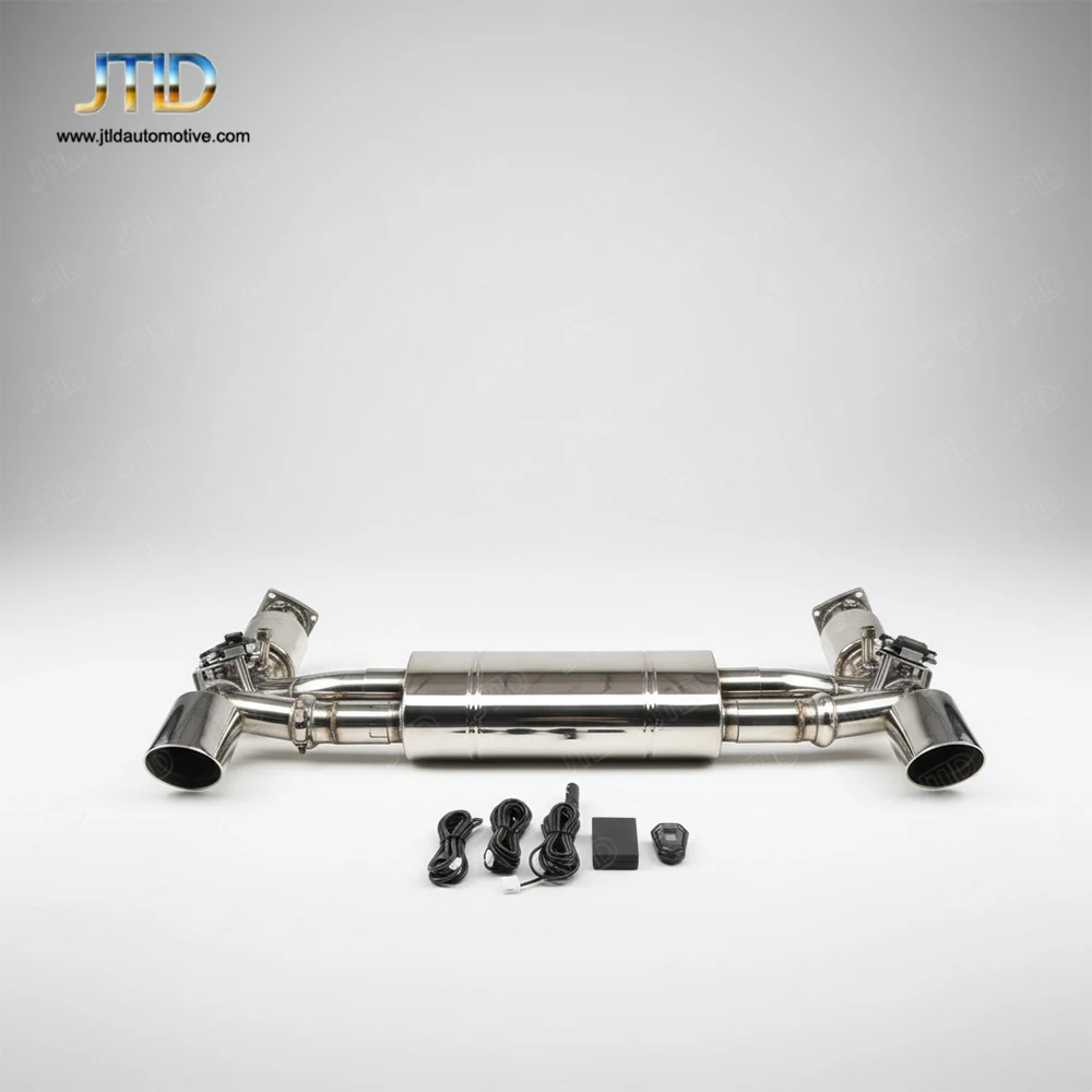 JTLD Performance Stainless Steel Valved Rear Muffler Kit for Porsche 911.2 Change to GT2 RS Style Exhaust with Quad Tips