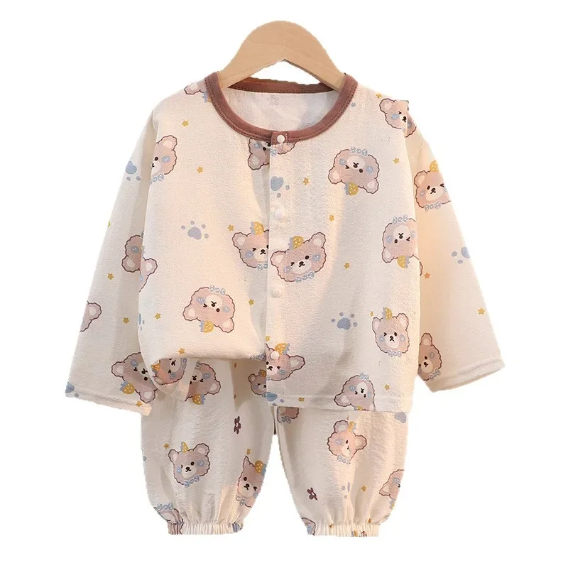 2pcs Toddler Children Homewear Pajamas Thin Spring Summer Boys Girl Air Conditioning Clothing Kid Cute Cartoon New Sleepwear