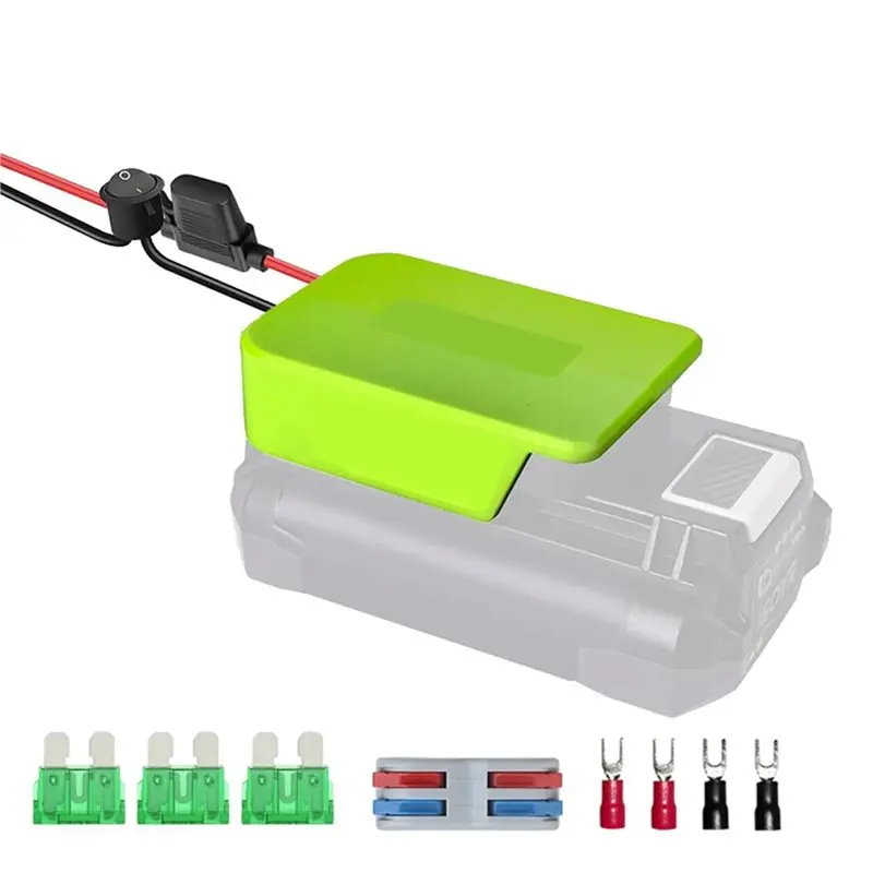 【TODAY-BUY】For Ryobi 40V Li- Battery Powered Wheel Adapter With Fuse And Switch For DIY Remote Control And Work Lights
