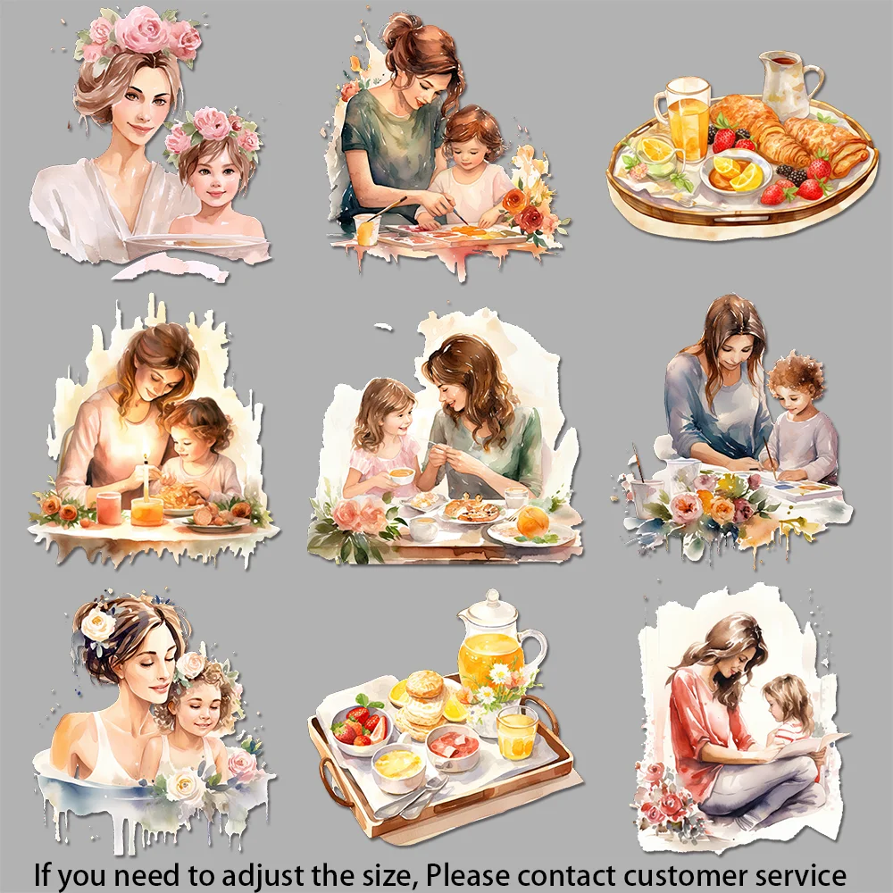 Maternal bond art Watercolor family love Seasonal Heat Transfer Patterns for Holiday Merchandise Perfect for DIY Custom Clothing