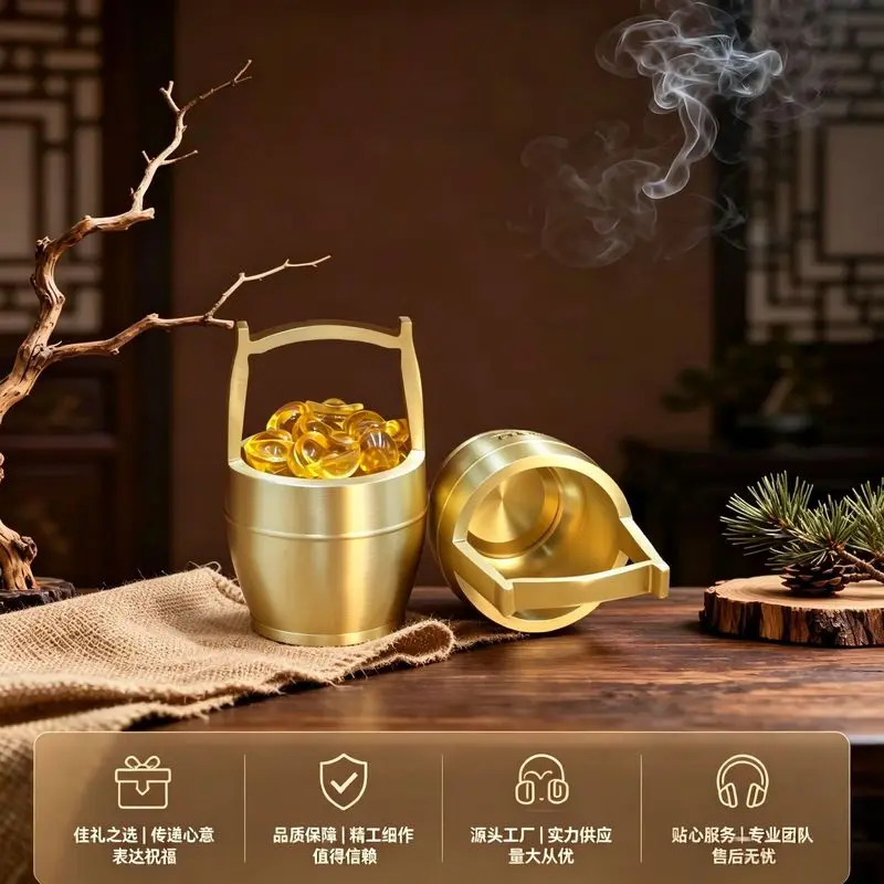 Brass Of Gold 0Kg Fortune For New Store Opening, Housewarming, Small Bucket Decoration, Extra Large Size