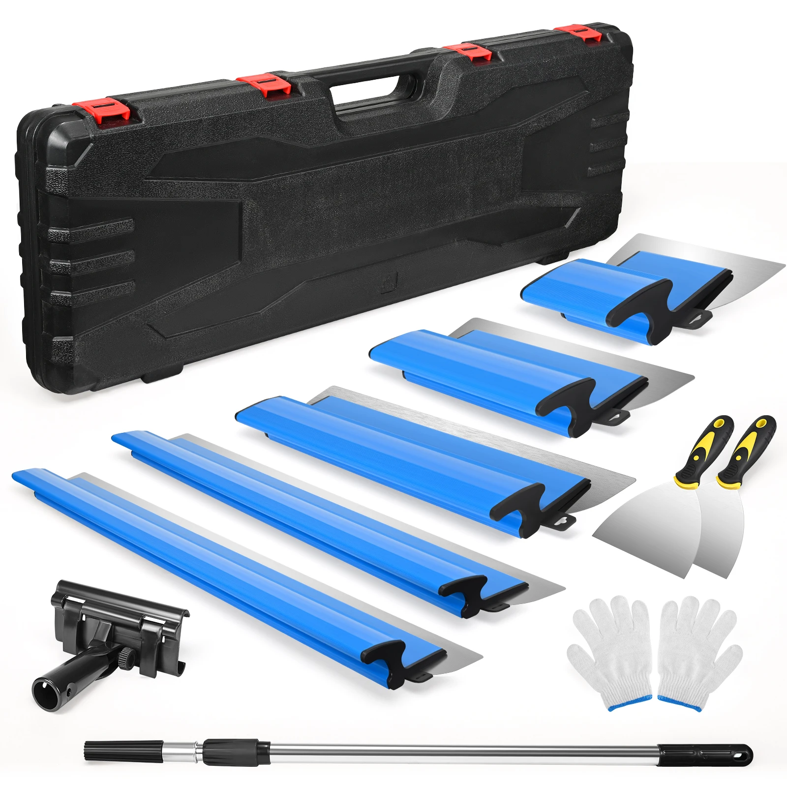 Jeu de lames d'écumage pour cloisons sèches, 5 pièces, 15/25/40/60/80cm, lame Flexible, spatule de frappe, outils muraux en aluminium extrudé