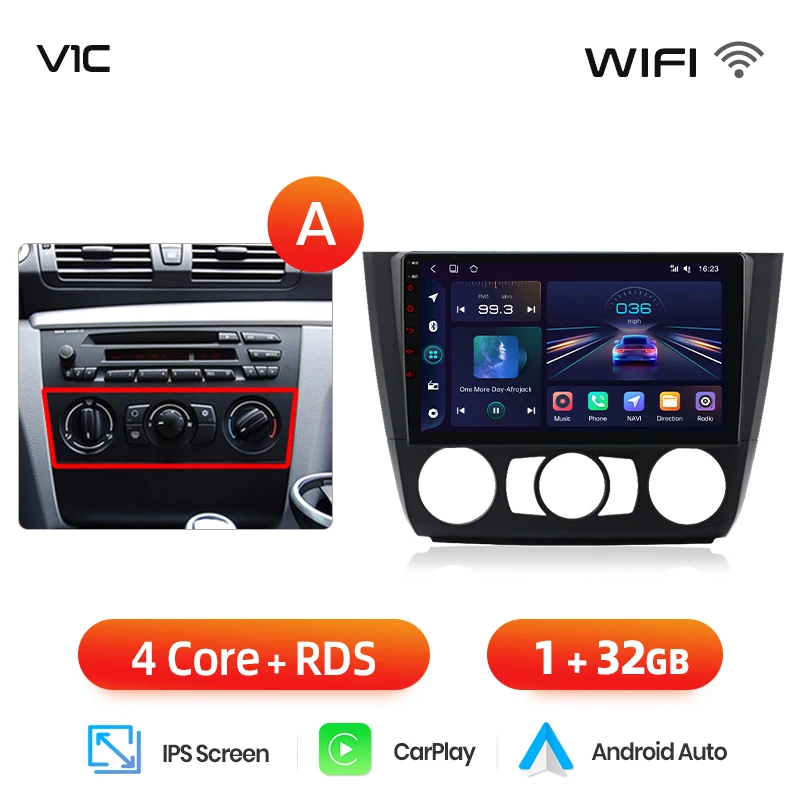 Junsun Draadloze Carplay Android Auto Auto Radio Voor Bmw 1-Serie 1 Serie E87 E81 E82 E88 2004-2011 Gps Multimedia 2 Din Systemen - afbeelding 1