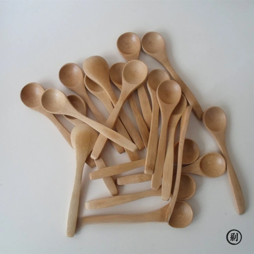 10pcs/Set Wooden Honey Spoon Ecofriendly Household Tableware Bamboo Kitchen Condiment Scoop Coffee Spoon Dessert Spoon Teaspoon