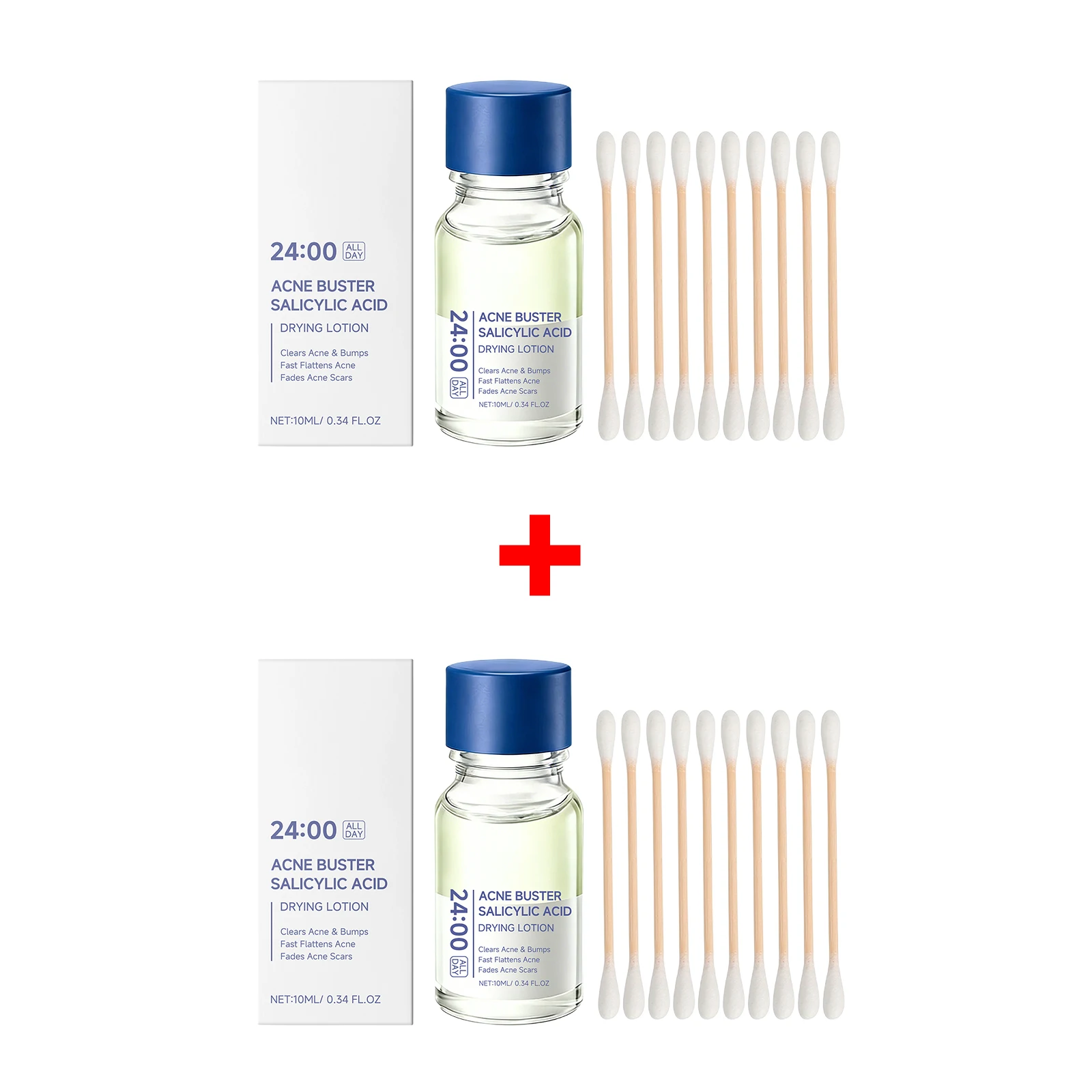 Salicylic Acid Drying Lotion Face Serum with Cotton Swab– Reduce Pimples & Breakouts Fade Acne Scars Minimize Pores Skin Renewal image 3