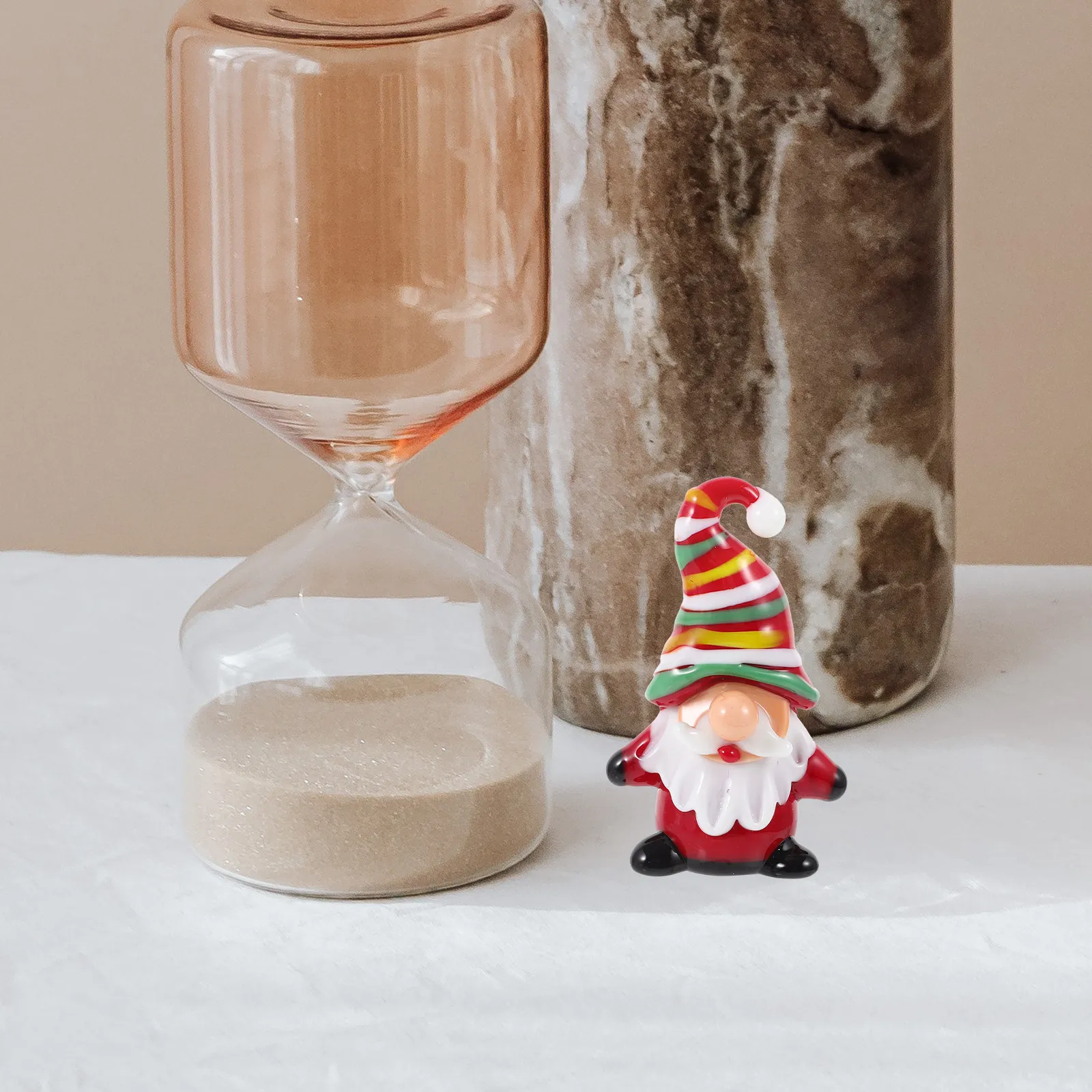 Vivid Santa Claus Statue Christmas Decoration Xmas Party Supplies Festive Tabletop Desktop Decor