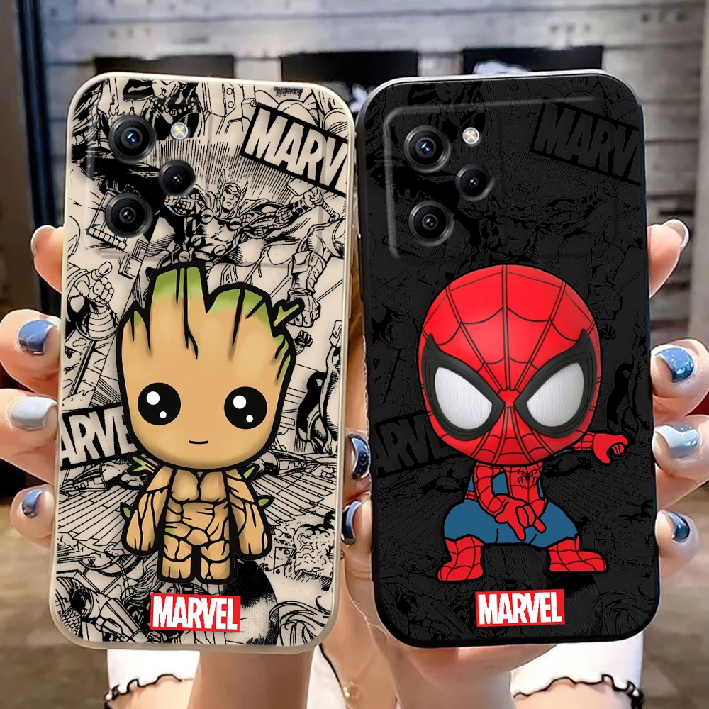 Comics Groot Spider Man Deadpool Cover Phone Case For Xiaomi 10T 11 12 12T 13 14T POCO F5 F6 M3 M5 X3 X4 X5 PRO 4G 5G Color Case