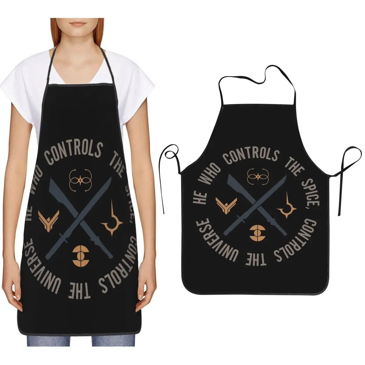 

Фартуки Who Controls The Spice для шеф-повара, приготовления пищи, выпечки, водонепроницаемый нагрудник, кухонный сарафан для чистки для женщин и мужчин, садоводства