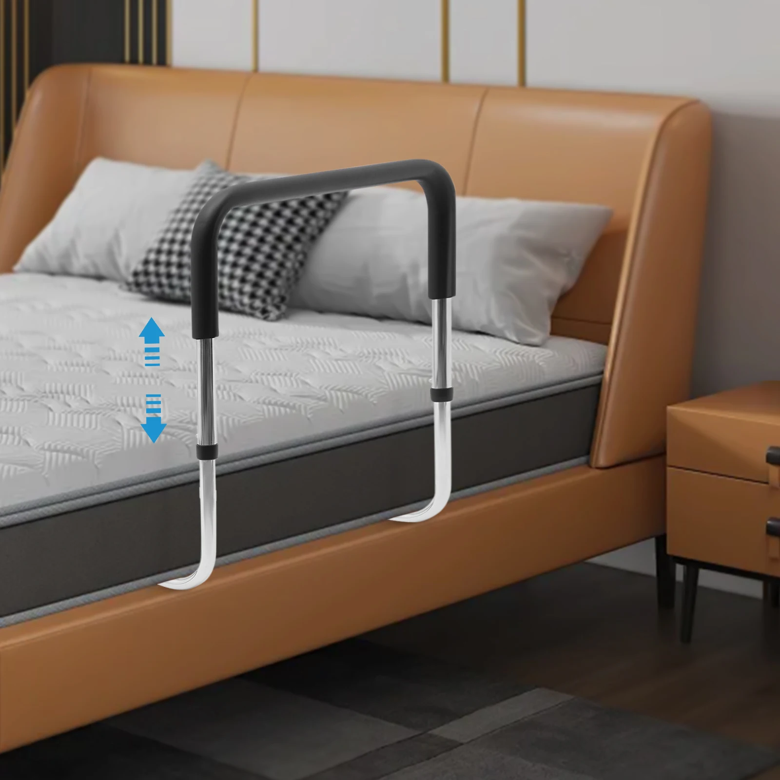 90cm Bedside Assist Rail, 300lbs Capacity, Bed Rail, Adjustable Height, Non-Slip Foam, for Elderly, Pregnant, Disabled, Post-Surgery, Bedside Assist, Fall Prevention