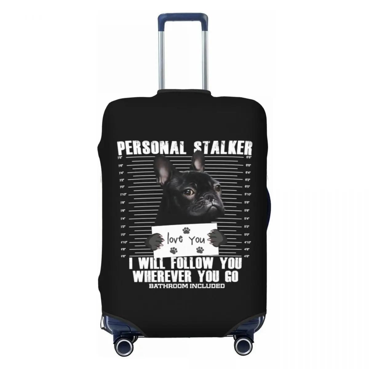 

Custom French Bulldog Travel Luggage Cover Washable Frenchie Dog Lover Suitcase Cover Protector Fit 18-32 Inch