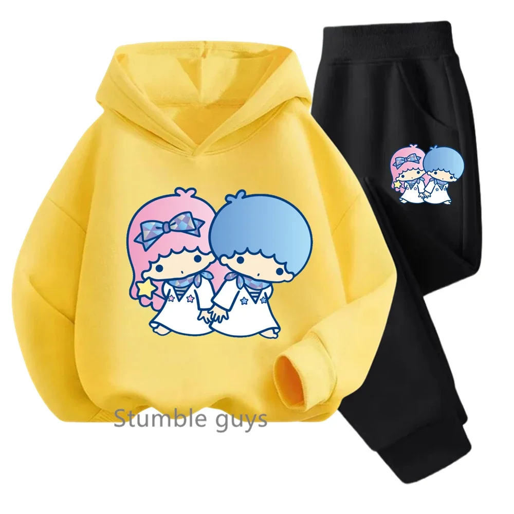 

Детский комплект с капюшоном Little Twin Stars, осенний наряд для девочек, милая одежда в стиле аниме для мальчиков, толстовка