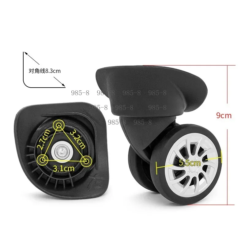 80T Travel Suitcase Replacement Wheel Model 178-C, Silent PU Spinner Caster For Rolling Luggage DIY Maintenance