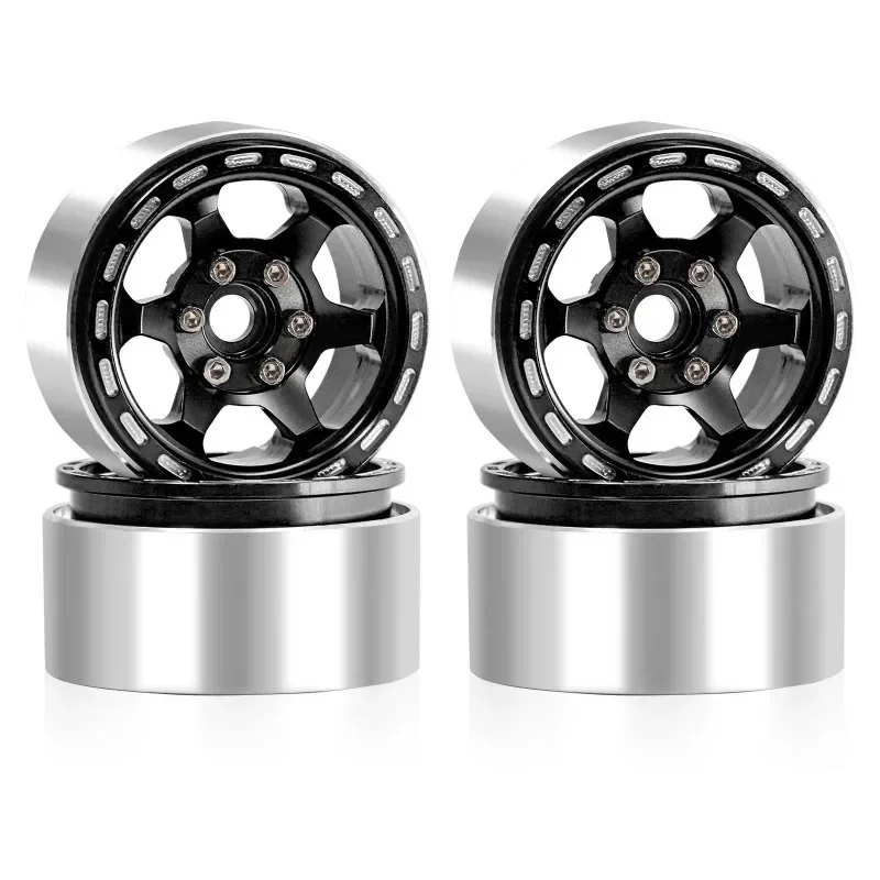 4 Pezzi Cerchi Beadlock RC da 1.9 Pollici per Auto Radiocomandate 1/10, Compatibili con Axial SCX10 Trxs TRX4 RC4WD D90 Redcat Gen