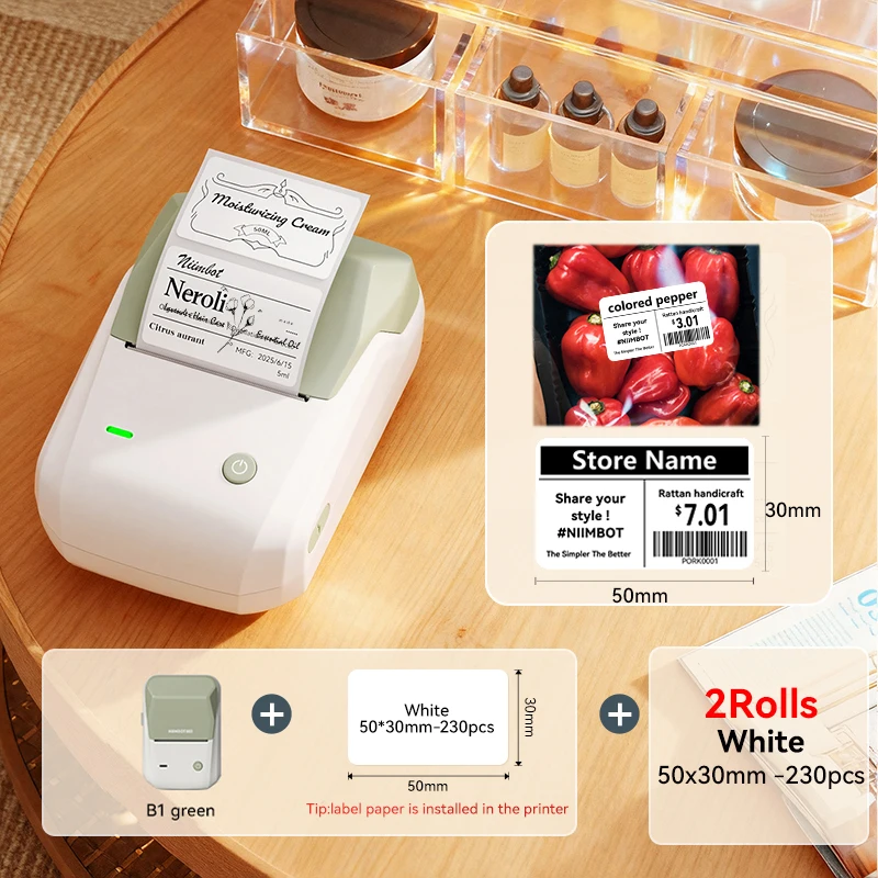 Niimbot B1/B1 PRO Thermische Labelprinter Bluetooth Pocket Label Maker Barcode QR-code Zelfklevende sticker Etiketteermachine