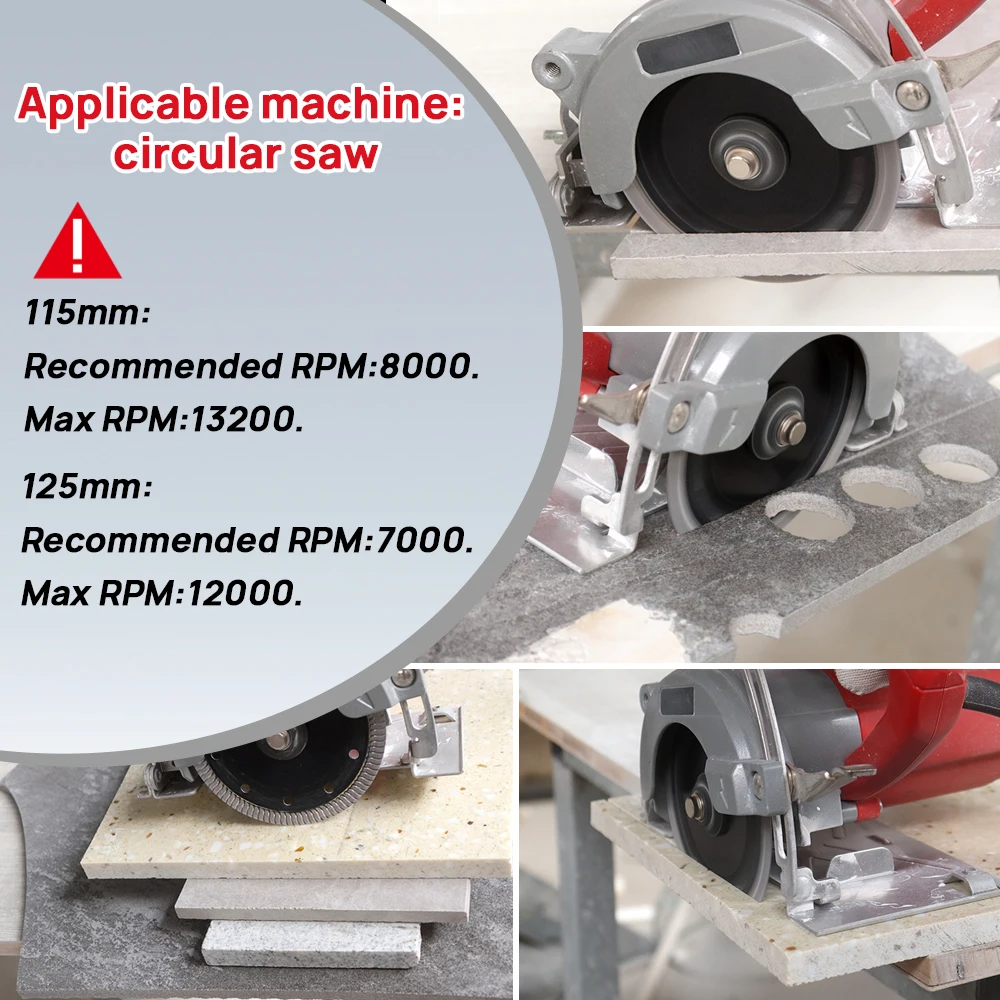 DT-DIATOOL 5pcs 115/125mm Circular Saw Blade Diamond Turbo Ceramic Cutting Disc Ceramic Tile Marble Granite Stone Cut Off