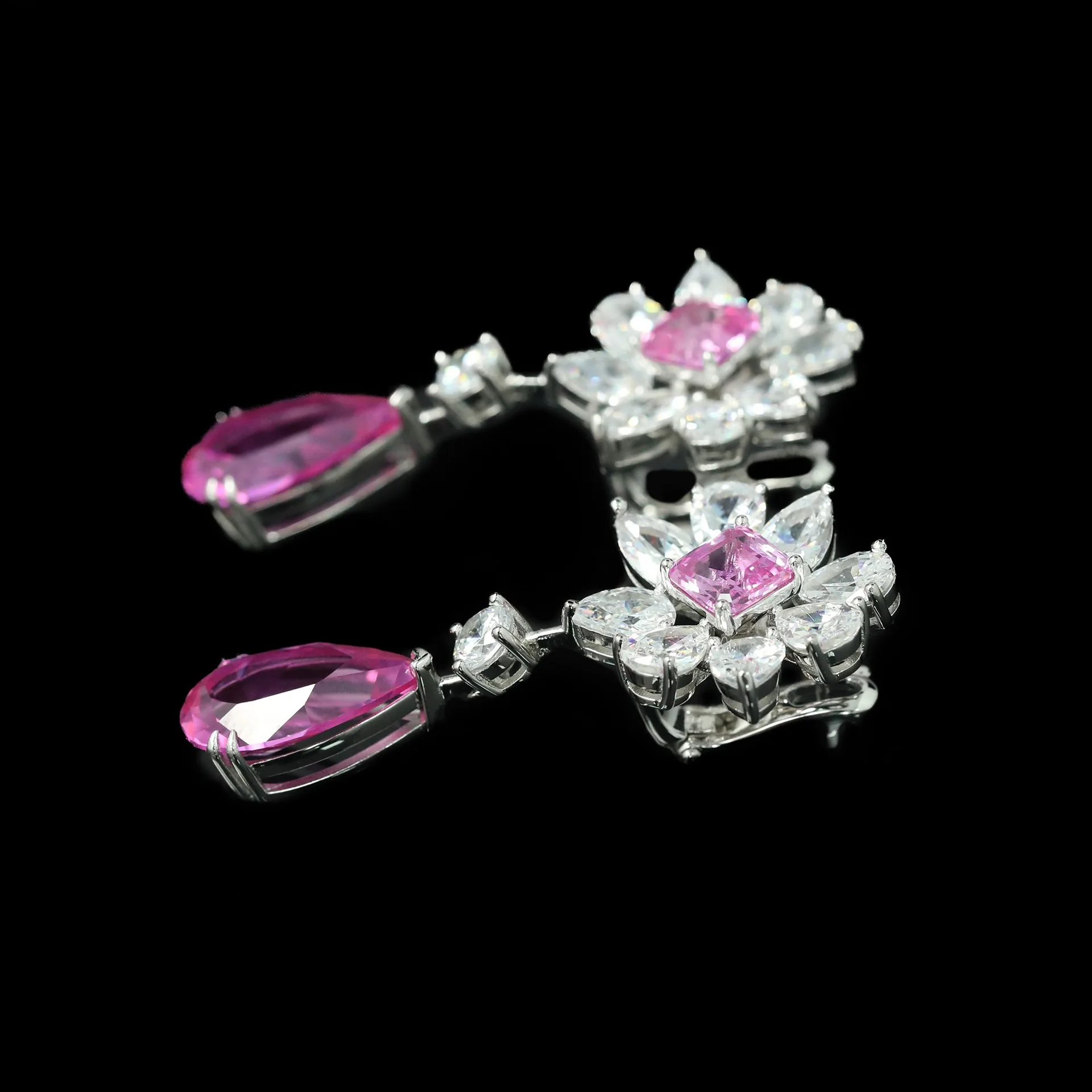 MuShan Jewelry 925 Sterling Silver Earring HCD Gemstones Designer HCD Diamond Women 925 Sterling Silver Earring Accessories
