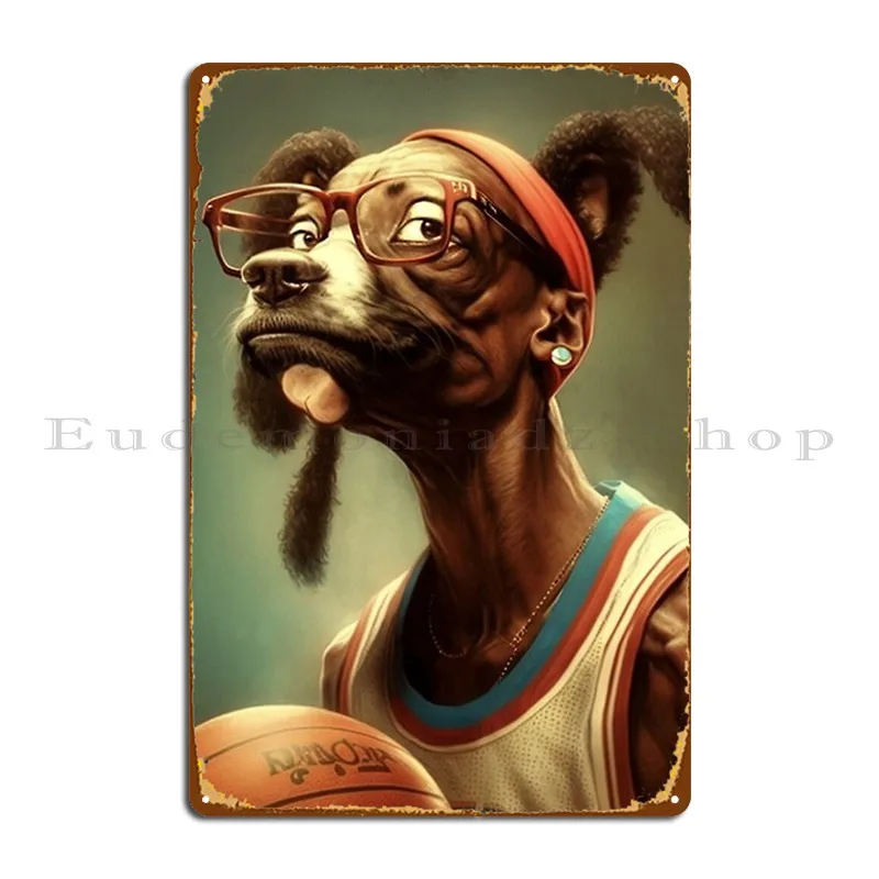 Snoop Dog Playing Basketball Metal Sign Rusty Garage Decoration Cinema Custom Custom Tin Sign Poster