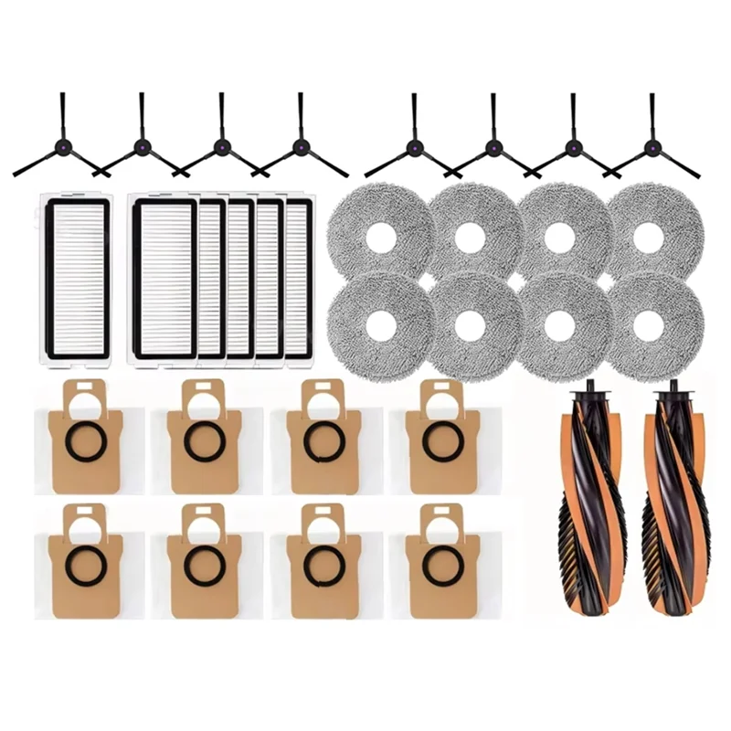 

A76G-для JONR P20 PRO/T5 Pro, набор аксессуаров для робота-пылесоса, 32 шт., основная щетка, боковая щетка, фильтр Hepa, ткань для швабры, мешок для пыли