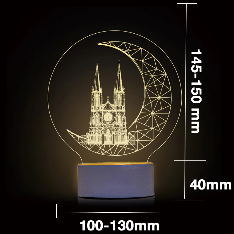 3D lampa wizualna lampka nocna LED do dekoracji domu biała podstawa lampki nocne lampki nocne domu akryl wystrój pokoju luminescencja