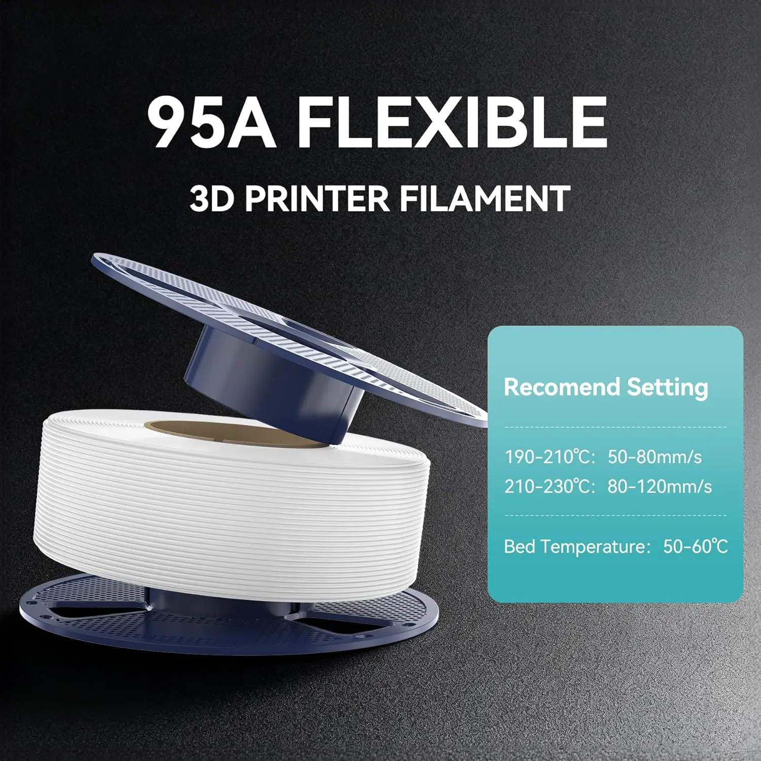 SUNLU TPU 95A Elastyczny Filament do Drukarek 3D, 1.75mm, Szpula 1KG (2.2 lbs), 100% Bez Pęcherzyków Powietrza, Wysoka Elastyczność i Odporność na Zużycie, Miękki TPU — zdjęcie produktu 6