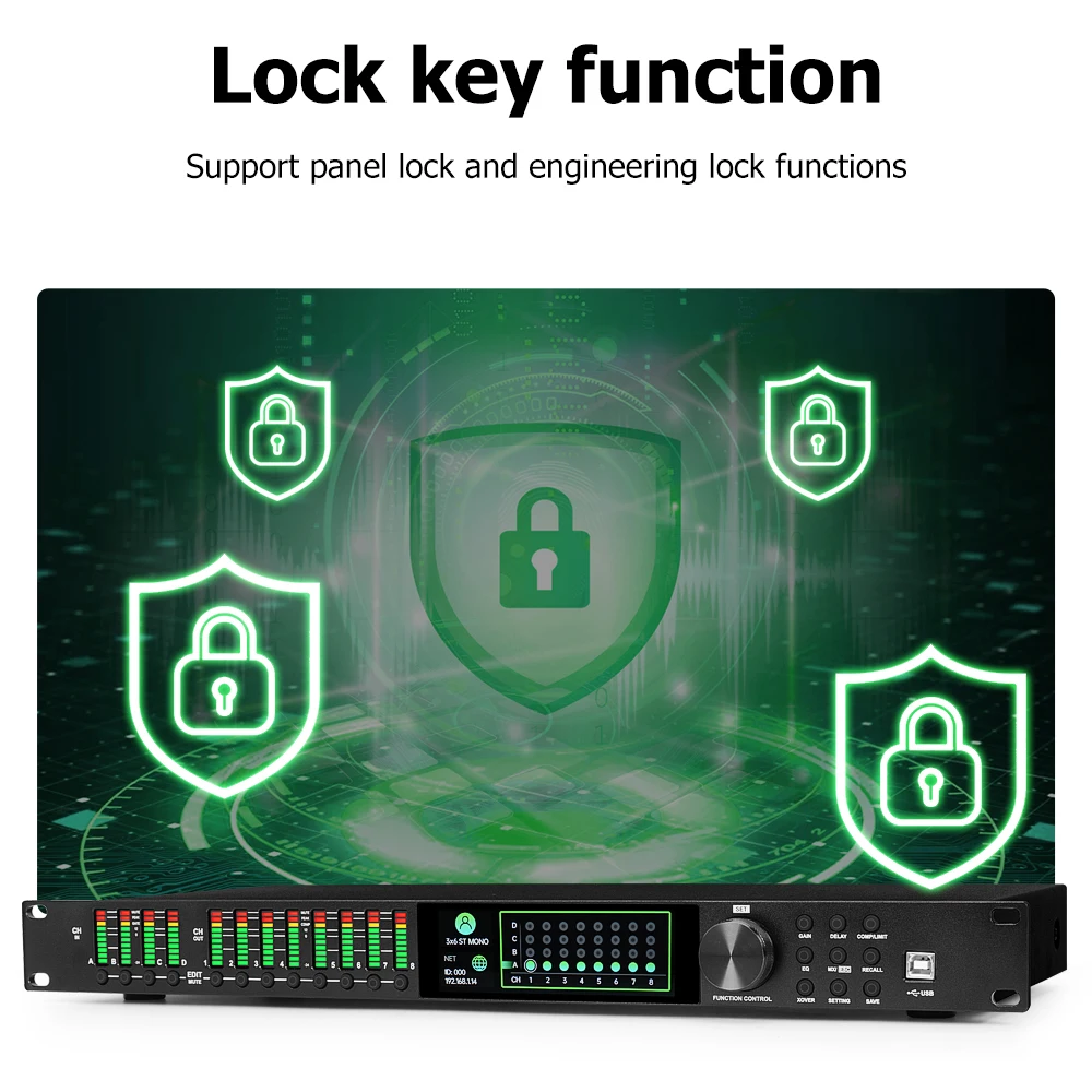 EIF-LD448 4 dans le filtre de FIR de 8 sorties pour la représentation d'étape professionnelle Processeur audio multifonctionnel de Hall Digital DSP