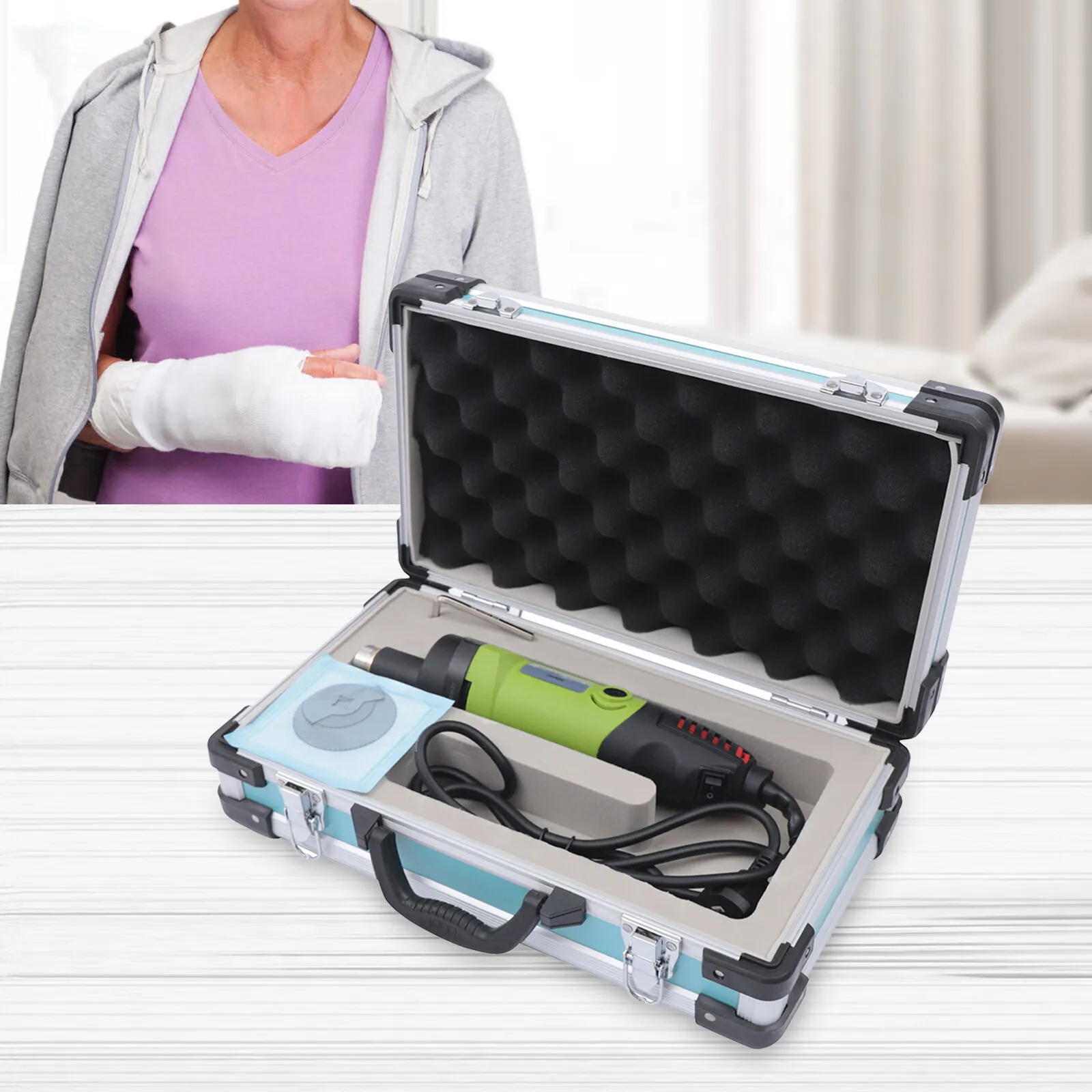 Taglierina per gesso medica elettrica da 125 W, bende ad alta velocità regolabile, sega per gesso 12500 giri/min