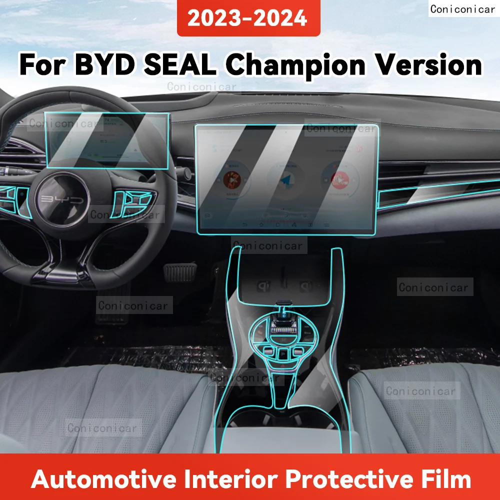 

TPU For BYD SEAL Champion Version 2023 2024 Transparent Protective Film Car Interior Central Control Navigation Panel Sticker