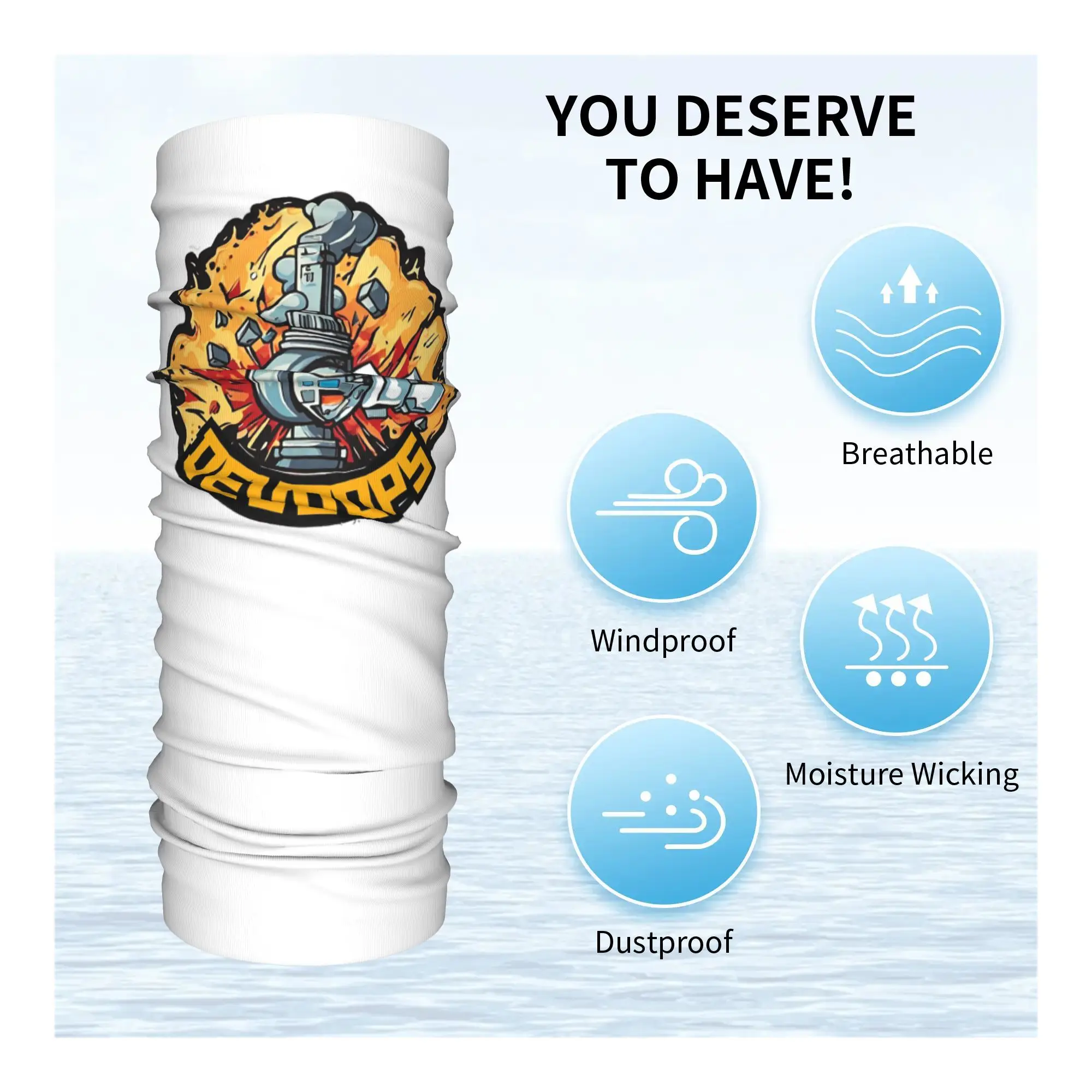 DevOops DevOps รหัสตลก puns devops ผ้าพันคอคอพิมพ์หน้ากากผ้าพันคอหน้ากากใบหน้าอุ่นกีฬากลางแจ้ง Unisex Breathable