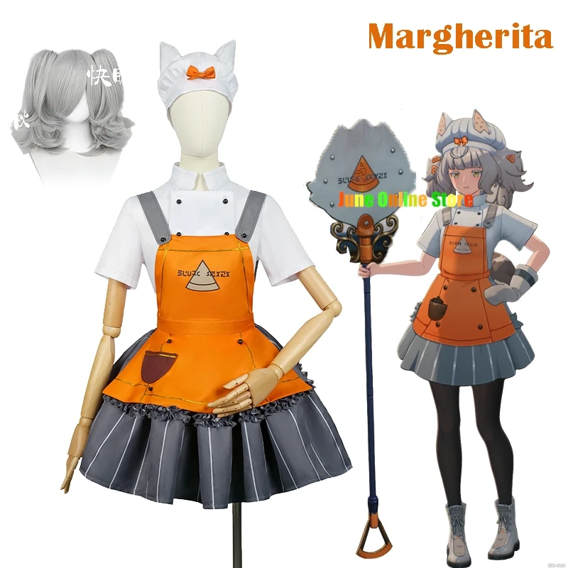 

Game Wuwa Wuthering Waves Margherita Cosplay Outfit Costume Wig Women Halloween NPC Roleplay 코스프레 Owner Trattoria Margherita