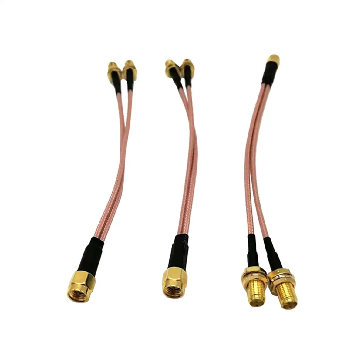 A99X 3-Pack Radio Frequency Coaxial Connection Cable SMA Splitter Cable SMA Male to Dual SMA Female Coaxial Cable