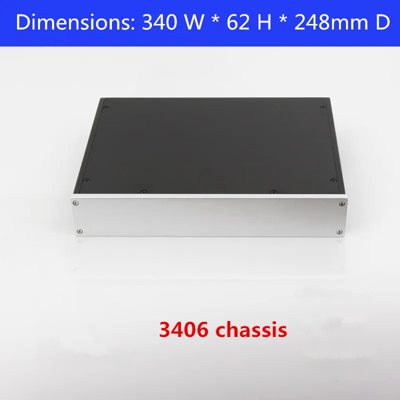 3406 chassi amplificador todo em alumínio/pré-amplificador/caixa DAC/caixa AMP/caixa/caixa DIY (340*62*248mm)