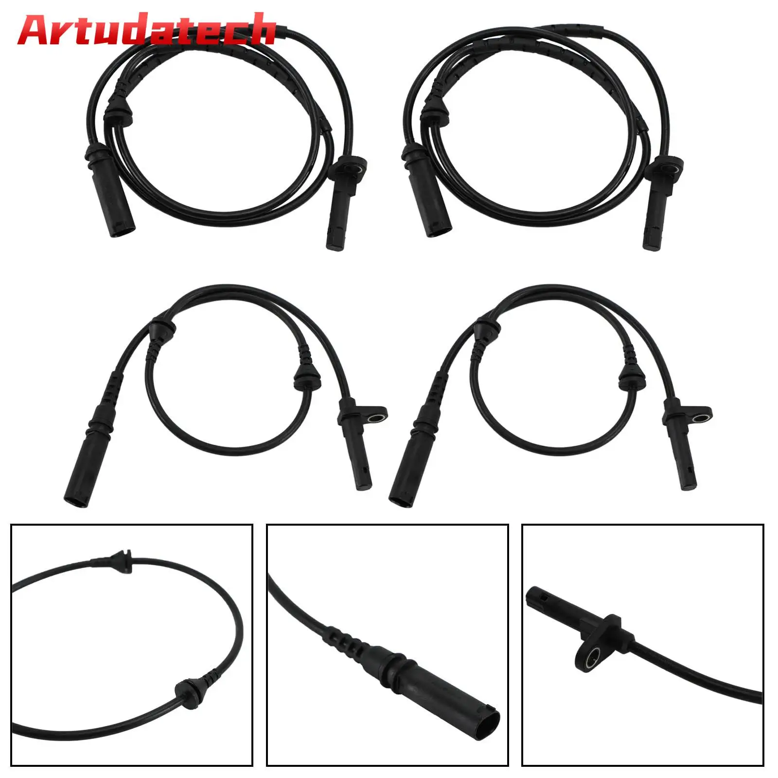 

Artudatech 4pcs Front and Rear L&R ABS Speed Sensor 34526771776 34526771777 for BMW X5 X6 Car Accessories