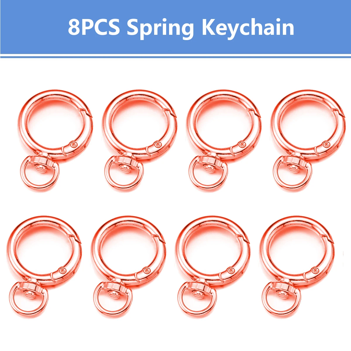 Spring O-Ring Key Hooks, 8/15 Key Rings Set