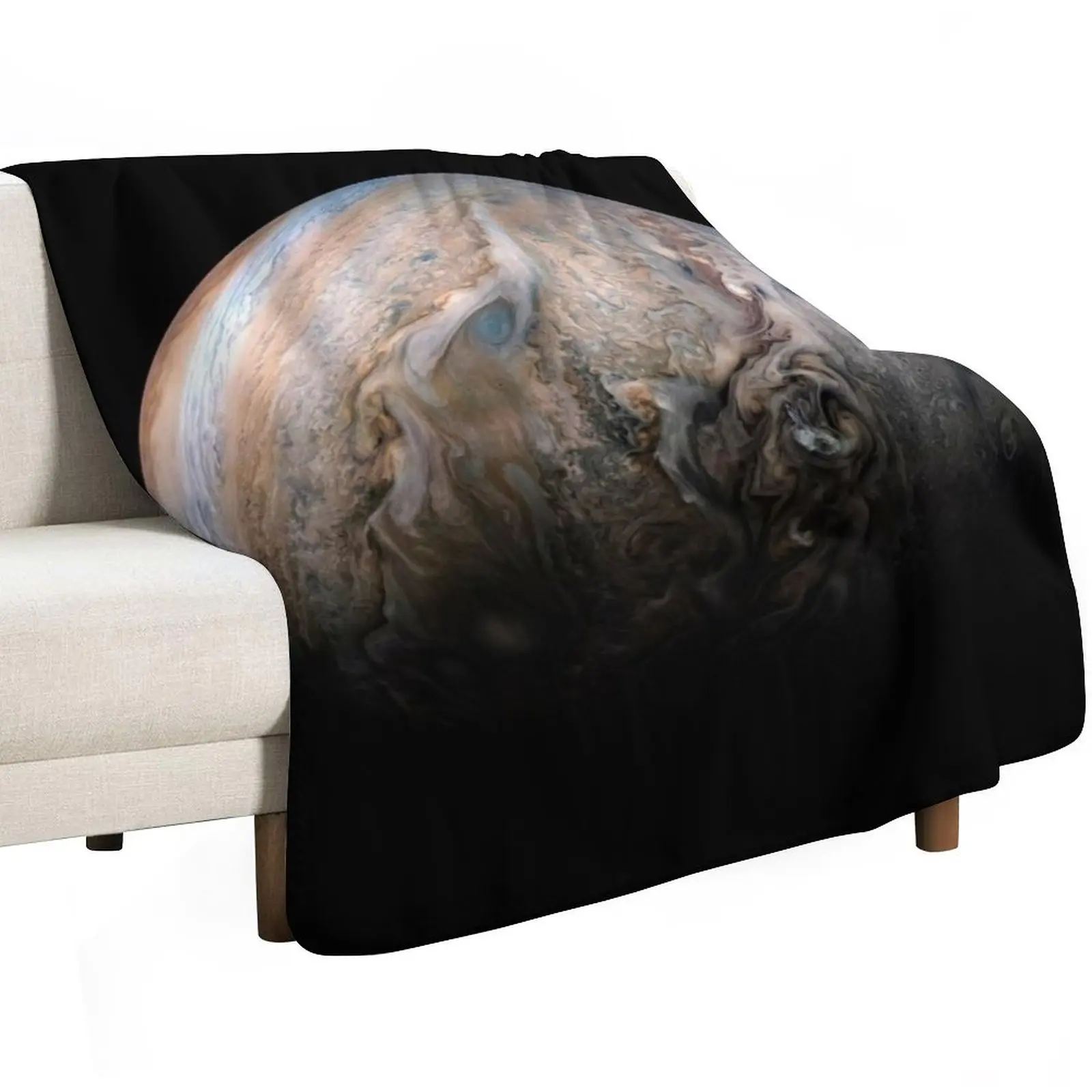 Jupiter's stormy Northern hemisphere Jovian Jet stream detail Throw Blanket Single Travel For Sofa Thin Blankets