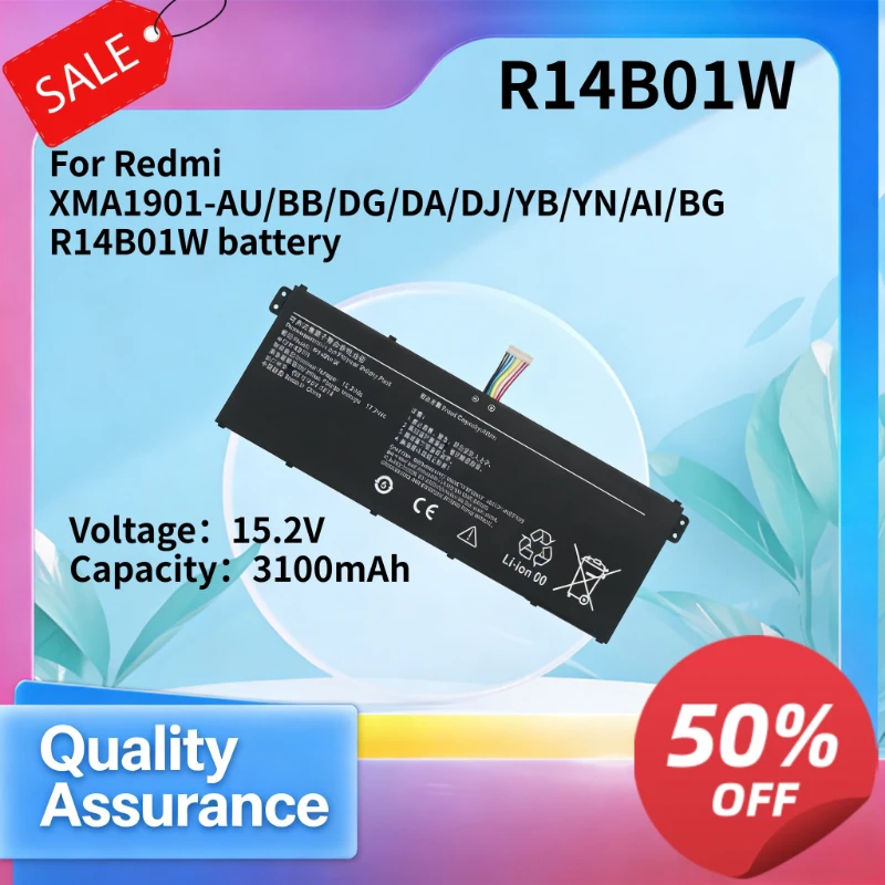 R14B01W 3100mAh 15.2V Laptop Battery Compatible with Redmi XMA1901 AU BB DG DA DJ YB YN AI BG