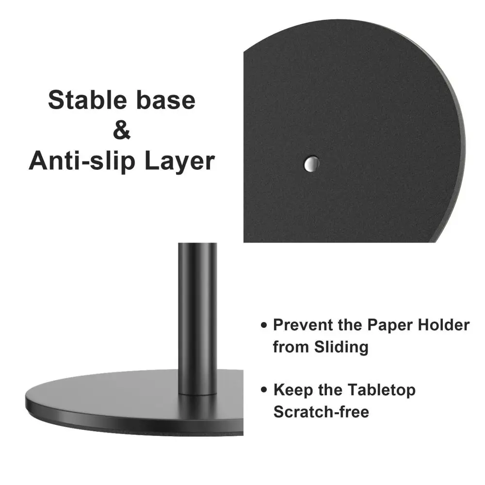 Kitchen Tissue Holder Vertical Stainless Steel Roll Stand Stable Countertop Storage Rack For Bathroom Restaurant