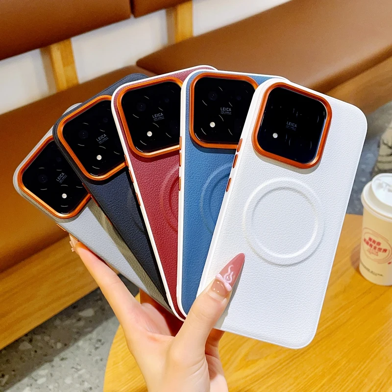 

For Xiaomi mi 17 Max Case Magnetic Color-blocked Pattern Skin-friendly Shockproof Lens Protection Cover