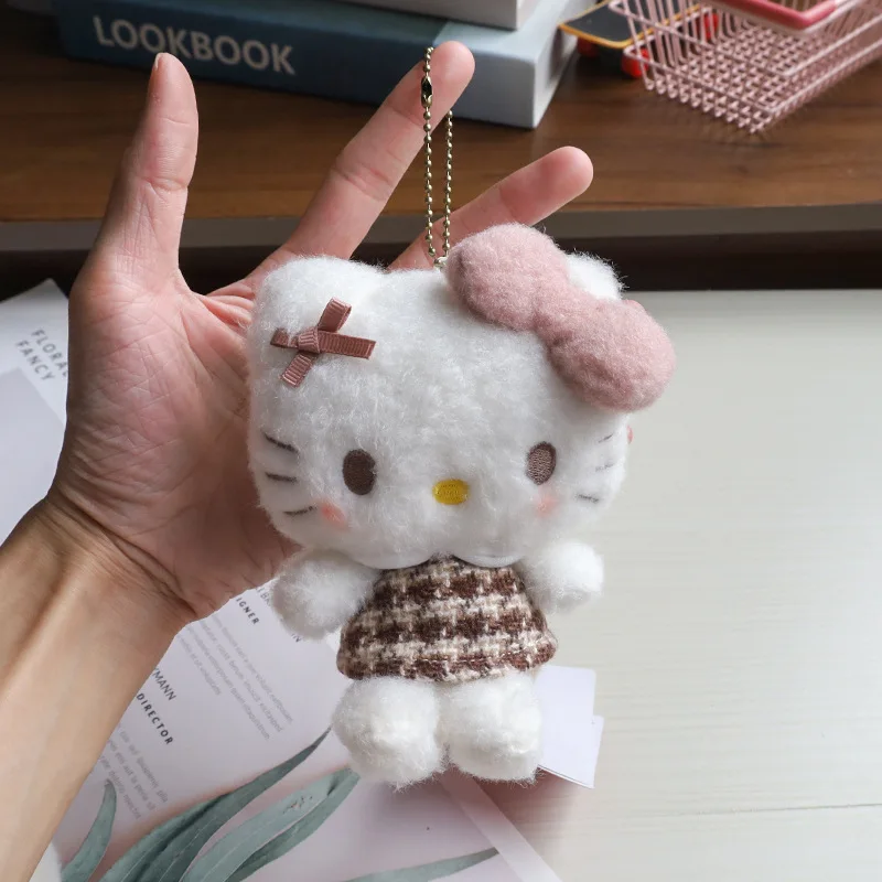 Cute Sanrio plush pendant cartoon Hello kitty doll doll backpack charm personalized gift toys keychain