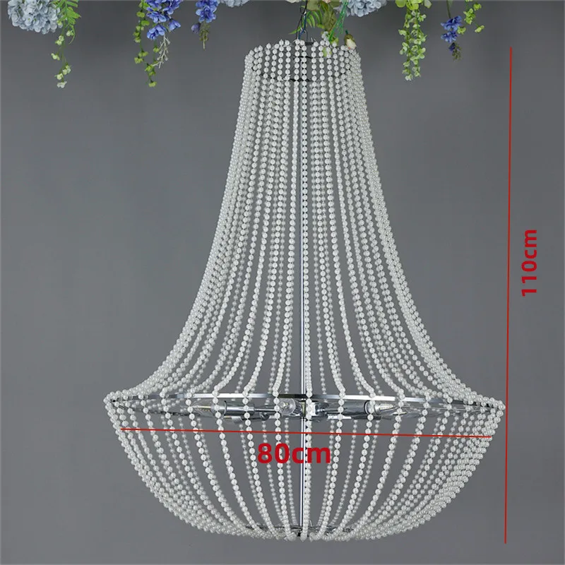 Lampadario moderno con perline di cristallo rotonde argento Lustre di ferro soggiorno cucina lampada a sospensione apparecchi di illuminazione per