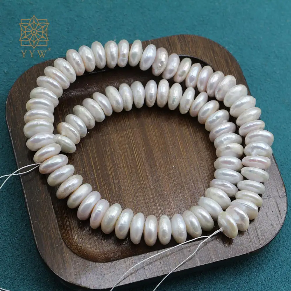 

Cultured Baroque Freshwater Pearl White Round Falt Shape 11-12mm Beads Sold Per Approx 37 Cm Strand For Women Men Jewelry Making