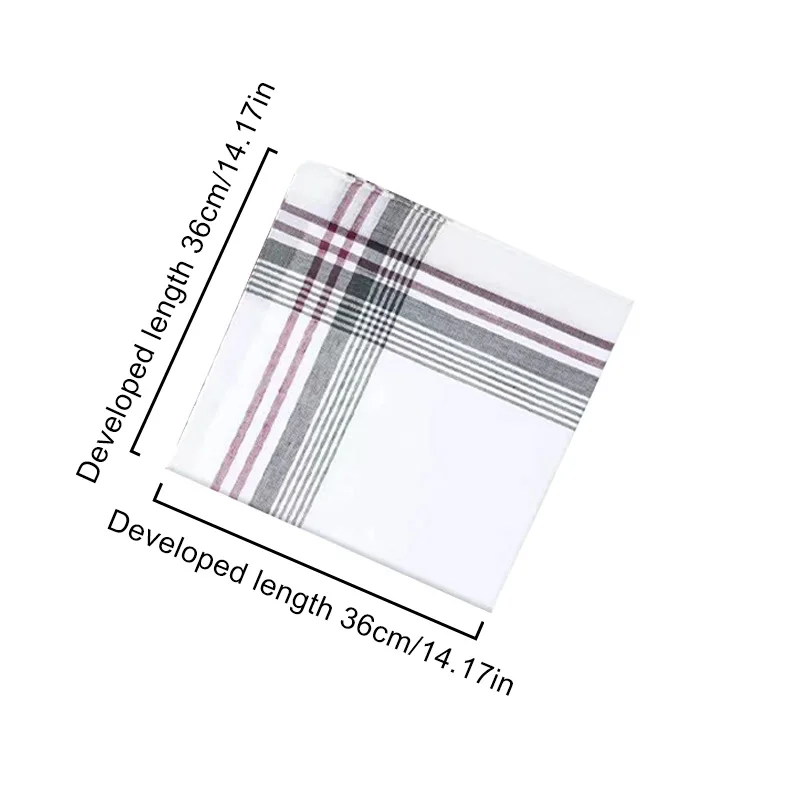 남성용 사각 격자 무늬 스트라이프 손수건, 클래식 포켓 코튼 손수건, 웨딩 파티 비즈니스 캐주얼 가슴 스카프, 로트당 12 개
