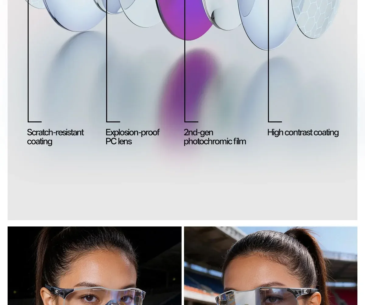 Kapvoe 2026 Neue Sonnenbrille Radfahrbrille Leichte Laufbrille Sportbrille für Männer und Frauen Wanderbrille Kohlefaser UV400 Schutzbrille – Detail 13