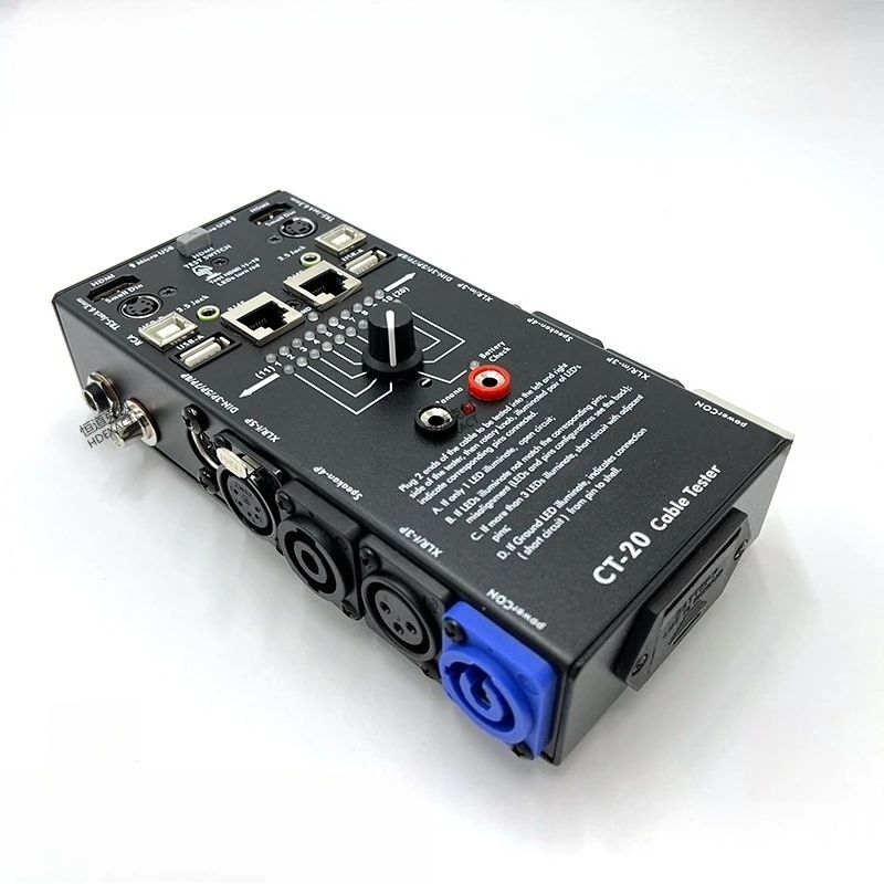 CT20 Multifunctional Audio Cable Tester For XLR Speaker Wire HDMI Line Battery Powered Audio‑Video Circuit Testing Tool