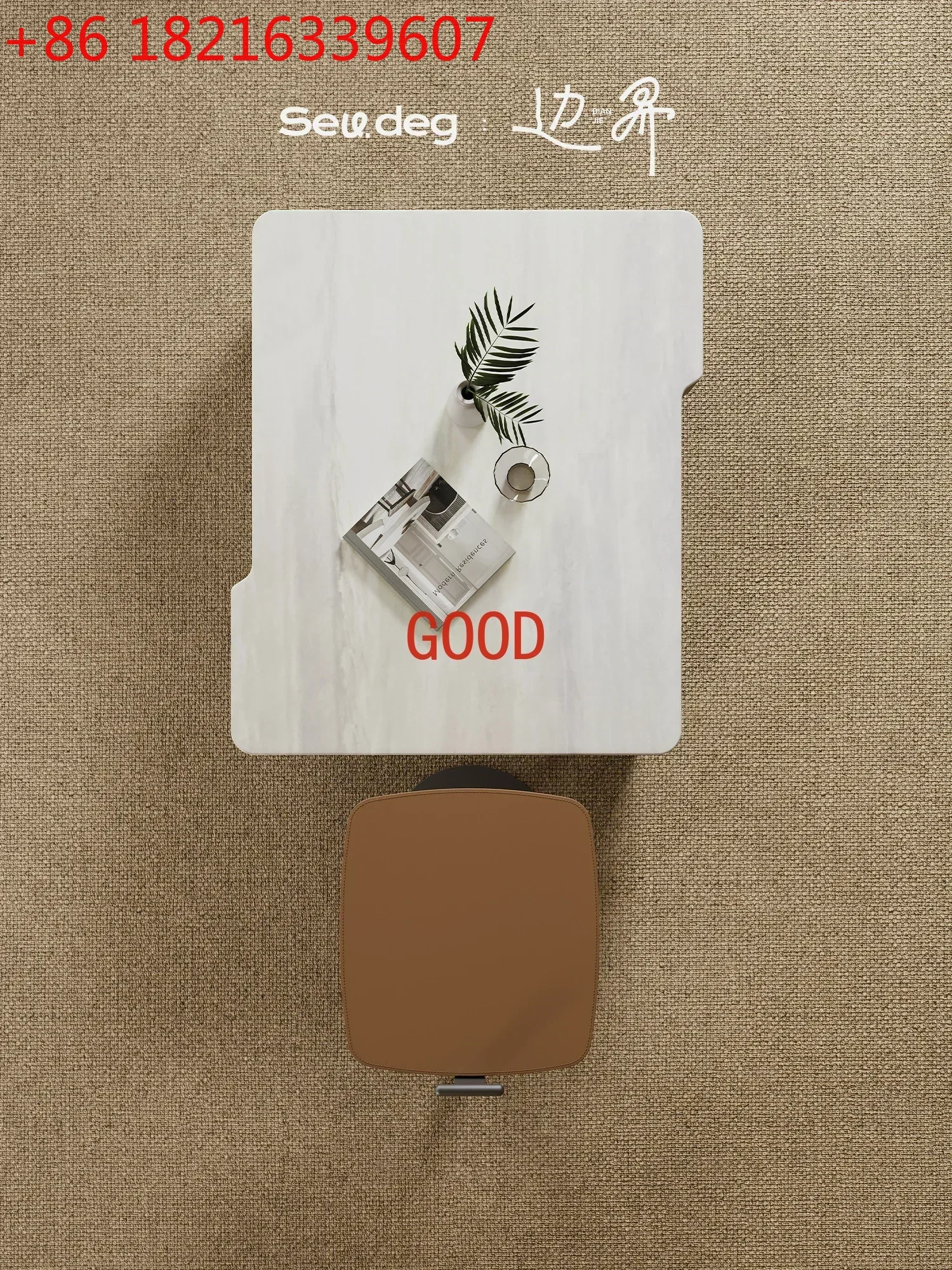 TAO Living Room Simple Modern Creative Retractable Saddle Leather Tea Table