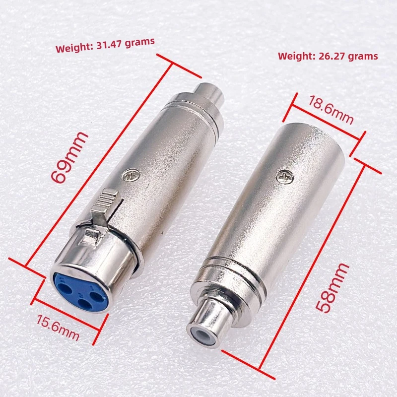 Pure copper Lotus RCA female to Kanon male female head power amplifier AV audio & video adapter Lotus card transfer faucet
