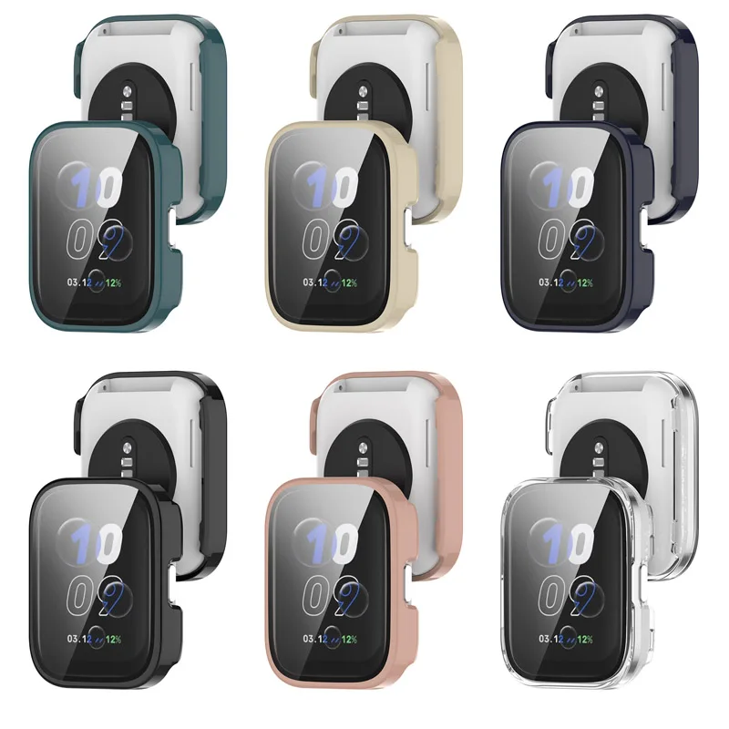 Untuk Amazfit Bip5 Unity PC casing jam tangan pintar keras tepi penuh aksesori pelindung seluruh layar pelindung Bumper Shell