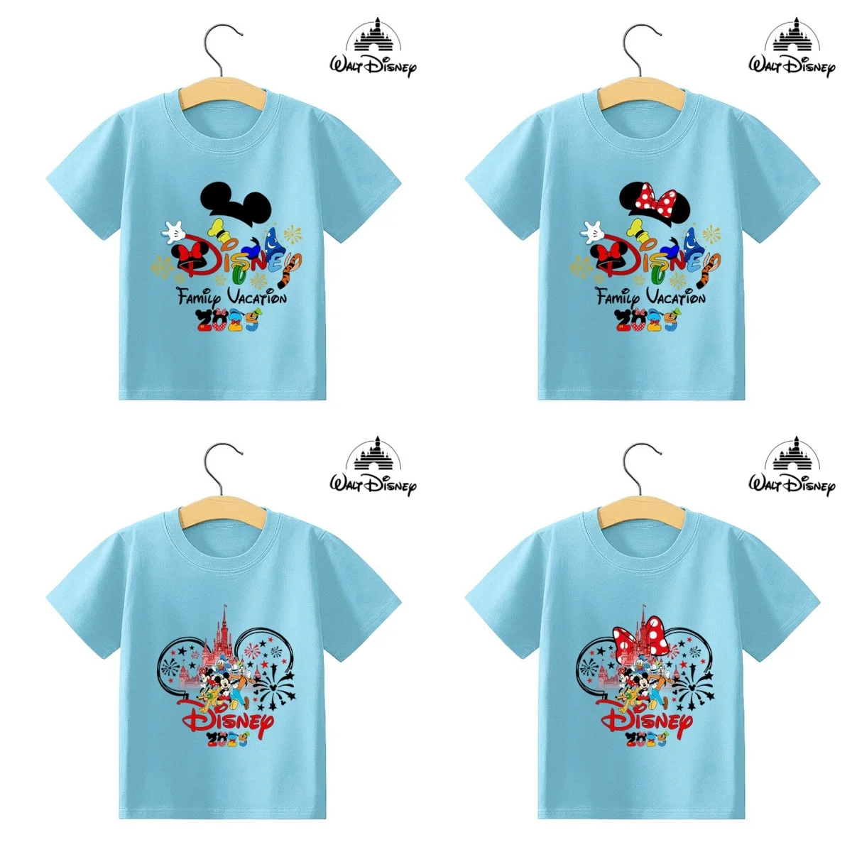 

Disney Trip 2025 Family Matching Cotton Shirts Funny Mickey Minnie Summer Tshirts Kid Tees Top First Disneyland Vacation Outfits