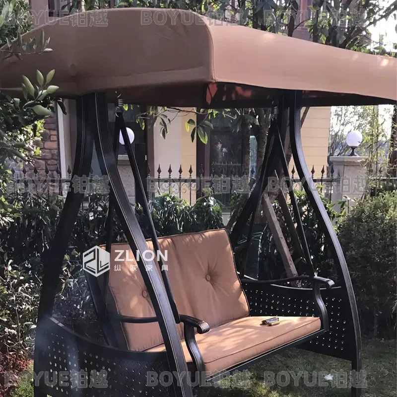 Outdoor Double Swing Hanging Chair Woven Rope Seat for Patio Balcony Garden Villa Hotel Dormitory Relaxing Furniture